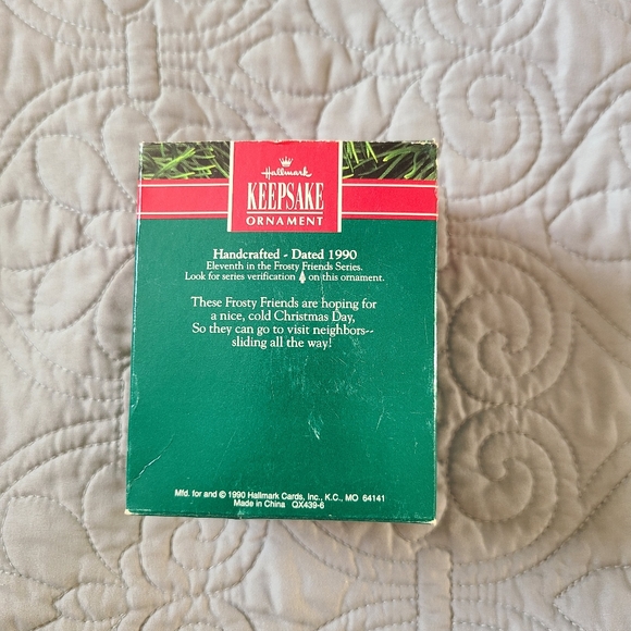 HALLMARK KEEPSAKE 1990 FROSTY FRIENDS 11TH IN SERIES CHRISTMAS ORNAMENT - Picture 4 of 14